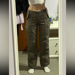 H&M Taupe Low-Waist Cargo Pants